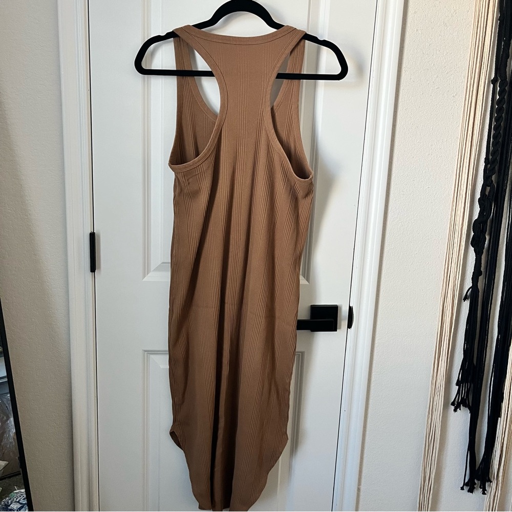 Aerie Camel Ribbed Knit Dress - M - Picture 3 of 4